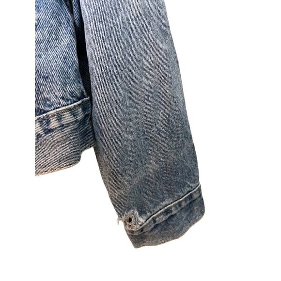 Vintage 90s Levis Destroyed Denim Jacket Two Face Art Comic Batman - Picture 6 of 12